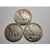 Image 4 : Three Walking Liberty 90% Silver Half Dollars ~ 1943, 1945 & No Date ~ $1.50 Face Value