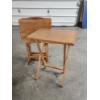 Image 1 : Set of 4 Wood Folding TV Tray Tables with Stand