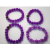 Image 3 : Lot of 5 Fashion Bracelets: x4 Purple Beaded, and x1 Red/Orange Cluster