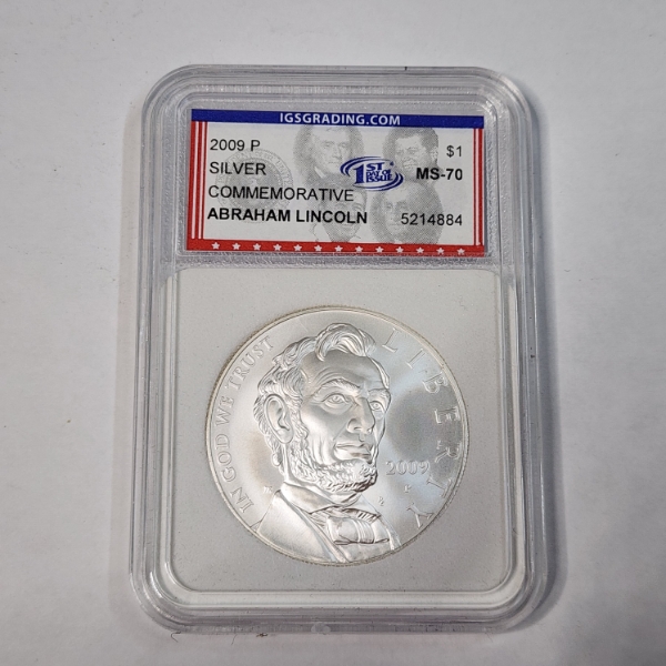 2009-P IGS MS70 Abraham Lincoln 90% Silver Dollar