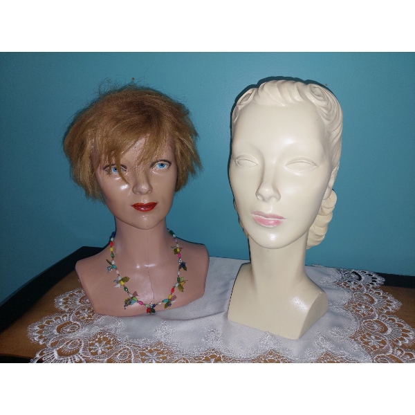 Pair Of Wig Holders As Shown 15"