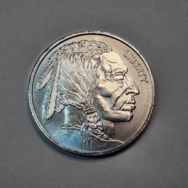 One Troy Ounce .999 Fine Silver Indian Buffalo Round ~ Mint Uncirculated!