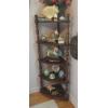 Image 1 : 5 Tier Wood corner Bric A Brac Shelf Only - 53 x 15 x 15 - No Contents