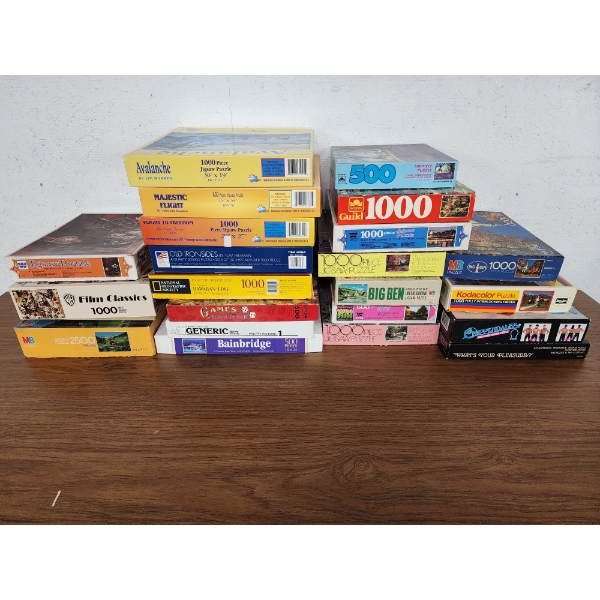 Lot of Over 20 Puzzles - Assorted Sizes See Photos! 