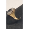 Image 2 : Vintage 14K Gold Plumb Cocktail Ring Marquise-cut Blue Sapphire & Diamonds - Size 6.5 - Weight: 5.4g