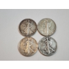 Image 1 : (4) 90% Silver Walking Liberty Half Dollars: 1939, 1942, 1940, 1941 FV: $2.00