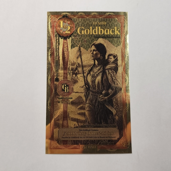 2025 Idaho 1/2 Goldback *Alpha Series* 1/2000oz 24K Gold Foil Note