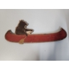 Image 1 : Bear in Red Canoe Wood Wall Art - 20 x 8.3