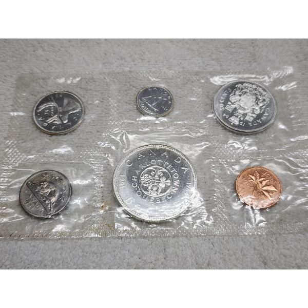 1964 Canadian Silver Proof Set Ft. Three Silver Coins - Approx. 1.11 Troy Ounces of Silver