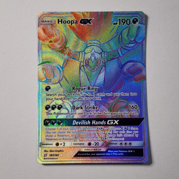 Hoopa GX 187/181 Rainbow Secret Rare Holo Pokemon Trading Card