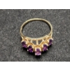 Image 7 : 10K Gold Ring Ft. Beautiful Purple Stones Weighing 2.2 Grams