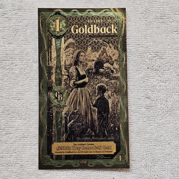 2026 Idaho 1 Goldback Denomination 1/1000th Troy Ounce 24K Pure Gold