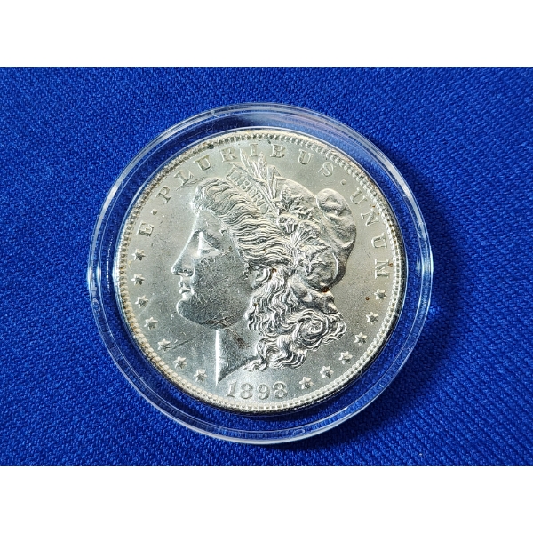 Stunning 1898 90% Silver Morgan Dollar in Capsule 