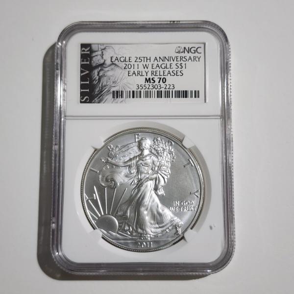 NGC MS70 Graded 2011-W Silver 1 Oz American Eagle Early Releases WEST POINT MINT EAGLE! 