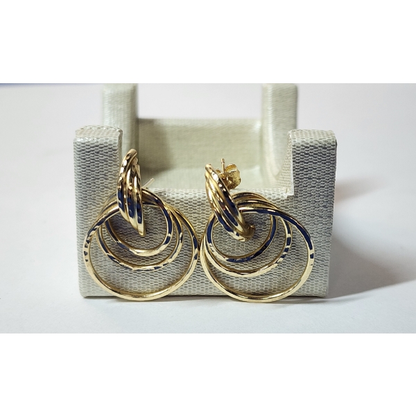 10K Yellow Gold Triple Hoop Earrings - Total Weight: 3.1g