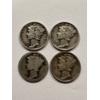 Image 1 : 4 - United States Mercury Silver Dimes - Great Coins
