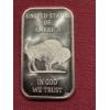 Image 2 : Vintage Indian Buffalo .999 Fine Silver One Troy Ounce Bar - Mint Condition