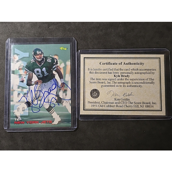Autographed 1995 Classic SP-1 Kyle Brady Trading Card with NFL COA
