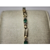 Image 2 : Vintage-Style 14K Yellow Gold Adjustable Emerald Link 9" Bracelet - TW: 6.3g
