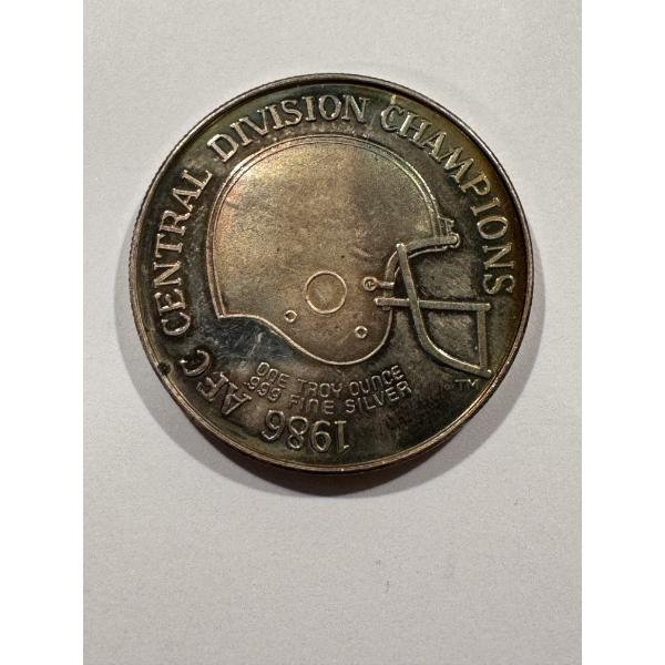 RARE 1986 Cleveland Browns Central Division Champions .999 Fine Silver Troy Ounce Coin - Mint 