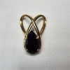 Image 2 : 14K Yellow Gold Crossed Loop Slide Pendant ft. Black Onyx Stone - Total Weight: 2.1g