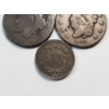 Image 4 : Three Old U.S. Coins: 1968 5 Cent Piece, 1833 Large Cent, & Unknown Year (Possibly 1836) Large Cent