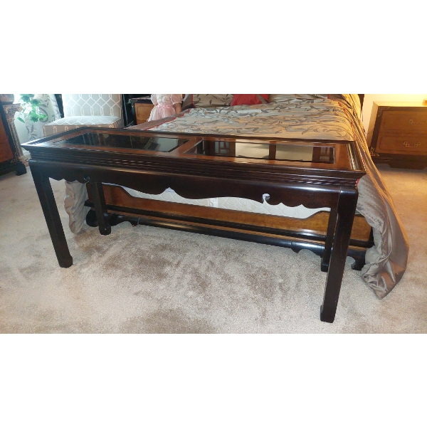 Beautiful Orinental Themed Console Table - Matches Bedroom Suite - 54" x 26" x 18"