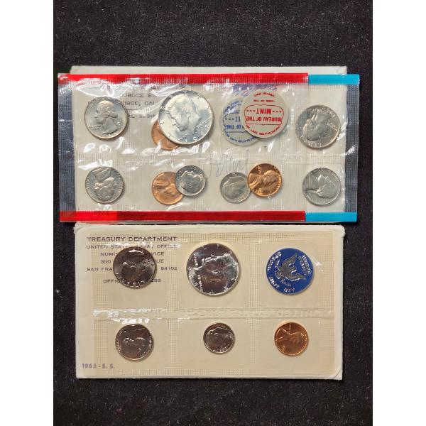 Two United States Mint 1965 Special Mint Set & 1968 Uncirculated Mint Set - Both with 40% Silver!