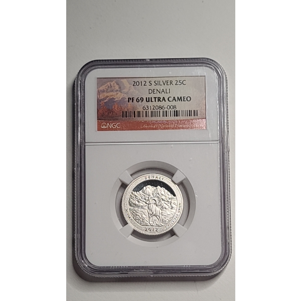 NGC 2012S PF69 ULTRA CAMEO 90% Silver Denali National Park Quarter From America The Beautiful Series