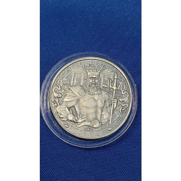 Lost City Of Atlantis 1 Oz .999 Fine Silver Round From The Mason Mint 