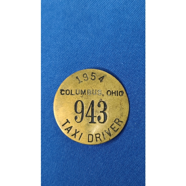 1954 Columbus, Ohio Taxi Driver License Badge Pin