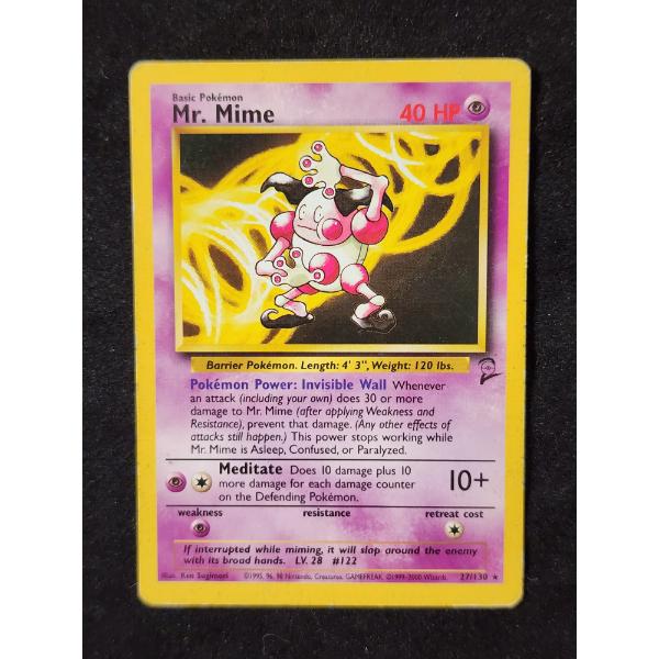 Mr.Mime 27/130 Non-Holo RARE Vintage BASE SET 2 Pokemon Trading Card