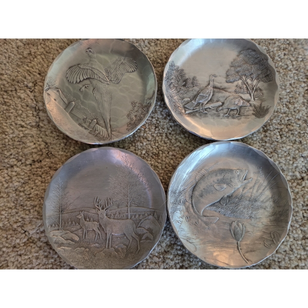  PICKUP IN CANTON- 4 Pcs - Wendell August Forged Aluminum 4" Coaster Set 
