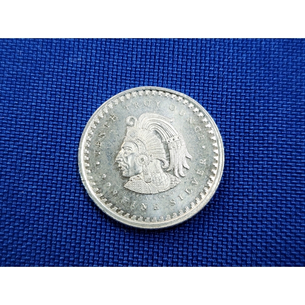 Aztec Mayan Calendar 1/10th Troy oz .999 Fine Silver Round