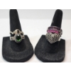 Image 1 : Five Assorted Sterling Silver Rings: Various Styles and Gemstones - TW: 12.4g