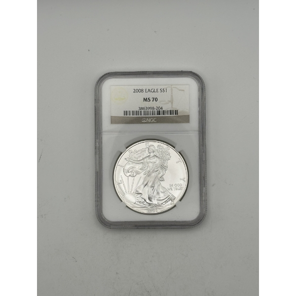 NGC MS70 2008 Silver American Eagle