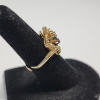 Image 2 : 10K Yellow Gold Cluster Ring w/ Blue Stones - Size 5.5 - TW: 3.3g