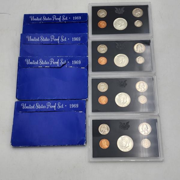 Four Untied States Mint Proof Sets - Including x4 40% Silver Kennedy Half Dollars! 