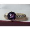 Image 5 : 14K Gold Pendant with Diamonds and Large Amethyst-Colored Stone Total Weight 2.9g