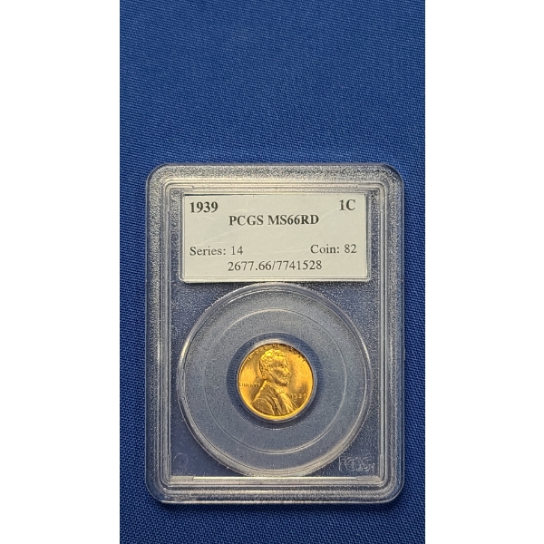 PCGS 1939 MS 66 RD Lincoln Wheat Cent 