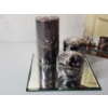 Image 2 : 4-Piece Candle Gift Set with Mirrored Tray - Brand New