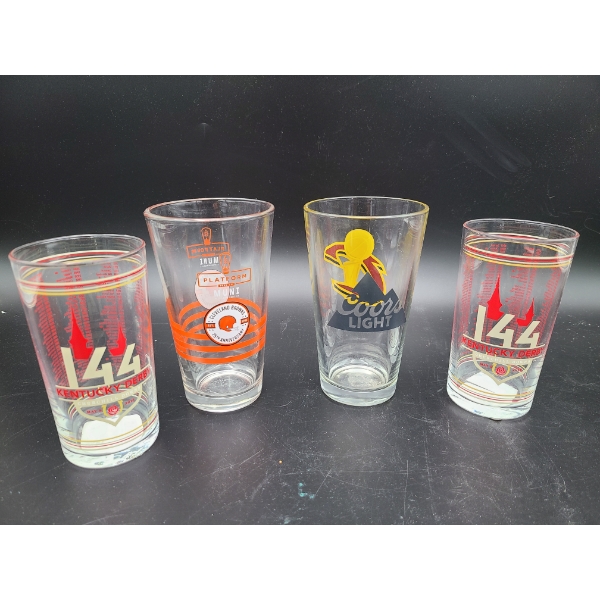 Drinking Glasses - Kentucky Derby (2) Churchill Downs - Coors Light Cavaliers - Cleveland Browns