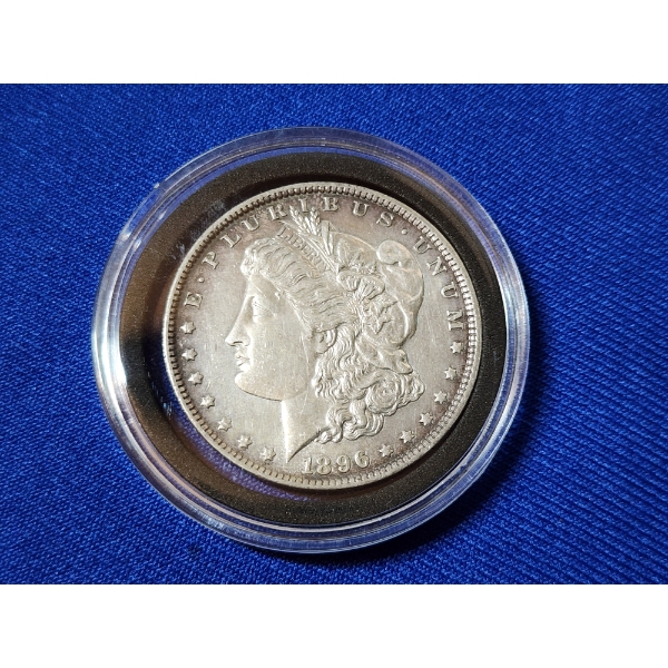 1896 90% Silver Morgan Dollar in Coin Capsule