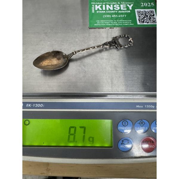 .800 Silver Souvenir Spoon - 8.7 Grams