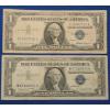 Image 1 : (2) United States $1 Silver Certificates - Series 1957/1957 A - Face Value: $2.00