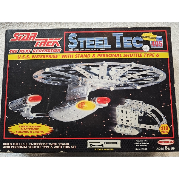 Star Trek: The Next Generation - USS Enterprise with Stand & Personal Shuttle Type 6 - Steel Model