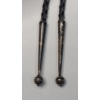 Image 4 : Western Style Leather Bolo Tie With Sterling Silver Hardware & Beautiful Green Stone 