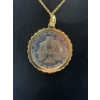 Image 3 : .999 Silver, Gold Plated 1 Troy Ounce American Eagle on Gold Plated Necklace