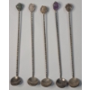 Image 1 : (5) Vintage Handmade Silver Wrapped Coin Spoons Ft Polished Stones - AT LEAST 80% Silver - TW: 90.1g