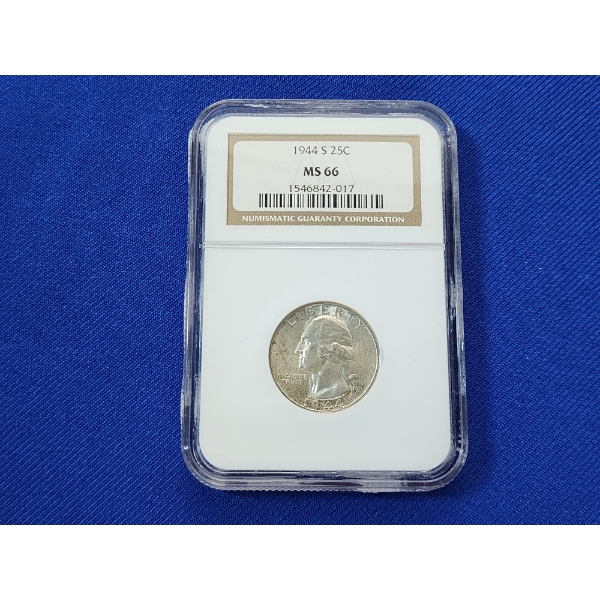 NGC MS 66 1944-S Silver Washington Quarter